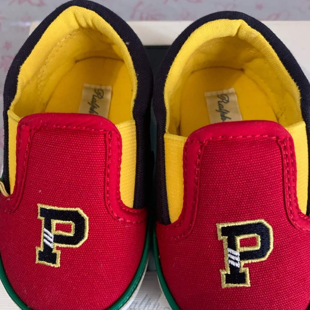Polo by Ralph Lauren Red and Yellow Slip-On Sneakers